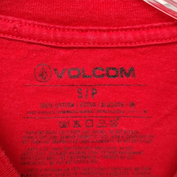 Volcom Red T-shirt Size Small Short Sleeve 100% Cotton - Picture 3 of 4